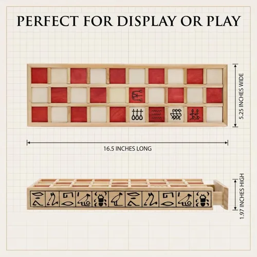 Miniatura 3 de WE Games Senet - Juego de mesa egipcio hecho a mano de madera maciza para educación histórica, apreciación cultural y estrategia, juego antiguo