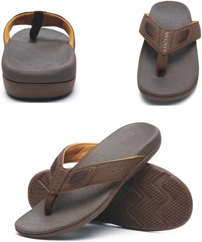 Miniatura 11 de MEGNYA Sandalias ortopédicas para hombre para fascitis plantar, sandalias atléticas con soporte para el arco, cómodas pantuflas para caminar