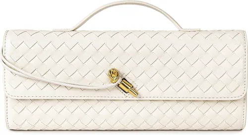 Miniatura 11 de Joryin Bolso tejido para mujer, bolso de mano de cuero tejido, bolso cruzado, bolso formal de noche, cuero vegano