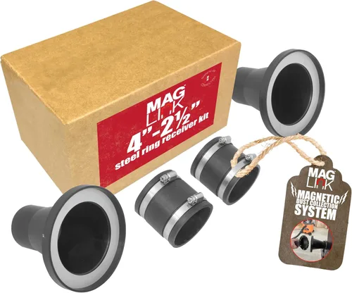 Miniatura 7 de Fulton Woodworking Tools Kit de iniciación MagLink de 4 pulgadas, accesorios magnéticos de conexión rápida para colectores de polvo, mueve