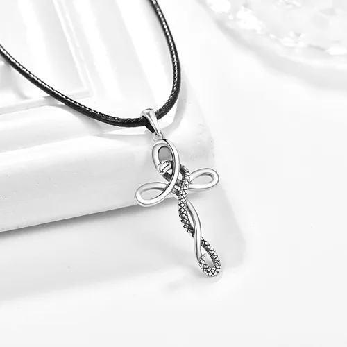 Miniatura 3 de TANGPOET - Collar de serpiente de plata de ley con colgante de Ankhmal de ojo joyería de protección regalo de Navidad para mujeres y hombres y ella