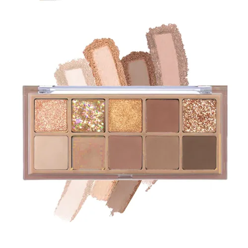 Miniatura 7 de Paleta de sombra de ojos de 10 colores, sombra de ojos mate y purpurina, maquillaje de textura aterciopelada, paleta de sombra de ojos desnuda