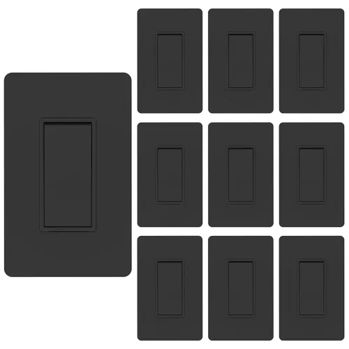 Miniatura 20 de ThunderWay - Interruptor de luz para decoración de 3 vías con placas de pared, 15 A 120/277 V, interruptores basculantes de pared Decora de tres