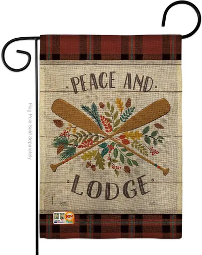 Miniatura 12 de Peace And Lodge - Juego de banderas de jardín para colgar en la pared, para exteriores, rústico, cabaña, alce, vida silvestre, aventura, bosque