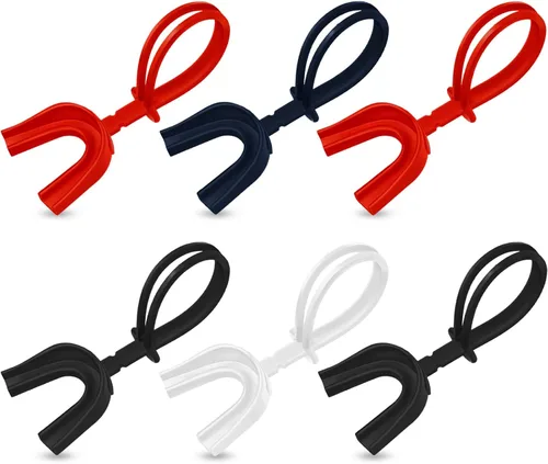 Miniatura 12 de TOODOO Protector bucal deportivo con correa, 6 unidades, sin hervir, para fútbol, boxeo, para adultos y jóvenes, protector bucal suave