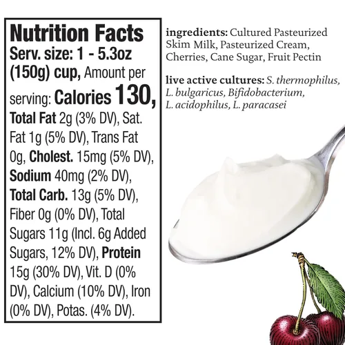 Miniatura 2 de siggi's® 2% Yogur Islandés Colado Bajo en Grasa, Sabor a Cereza Negra, 5.3 oz., Taza de Porción Individual