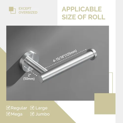 Miniatura 7 de Angle Simple SUS304 - Soporte de papel higiénico de acero inoxidable para baño, soporte de pared para papel higiénico Níquel cepillado
