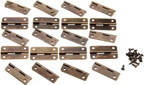 Miniatura 6 de Bisagra de hardware 20 unids latón antiguo gabinete bisagras de puerta para muebles joyería caja de madera bisagra muebles accesorios de hardware