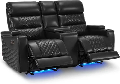 Miniatura 24 de MCombo Sofá Loveseat Eléctrico de 3 Asientos de 76.7'' para Adultos, Asiento de Cine en Casa con Reposacabezas Eléctrico, Certificado FSC, Puertos
