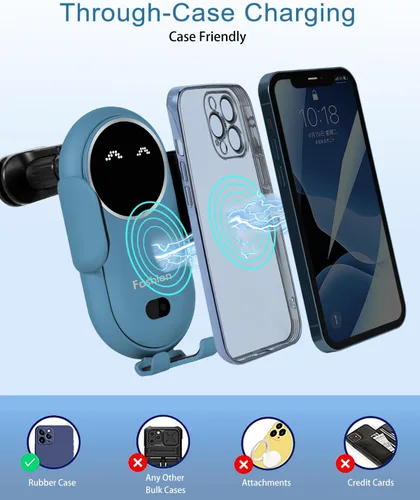 Miniatura 3 de Cargador inalámbrico para automóvil, soporte de teléfono para cargador inalámbrico de automóvil, sensor inteligente, ventilación de aire, soporte