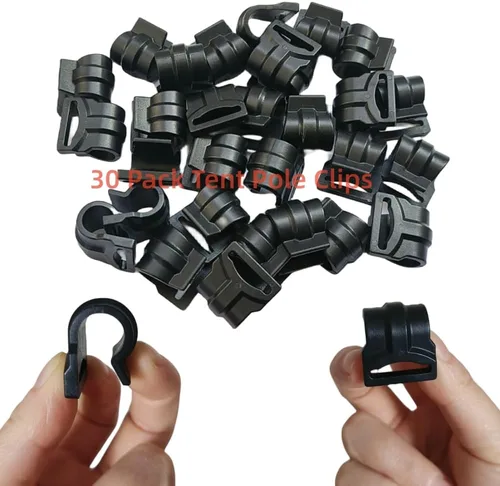 Miniatura 3 de 30 clips para poste de tienda, clips C para tienda de campaña, clips de fijación para poste de tienda de campaña al aire libre, toldos, tiendas