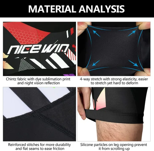 Miniatura 7 de NICEWIN - Pantalones cortos de ciclismo para hombre, con acolchado 3D y secado rápido