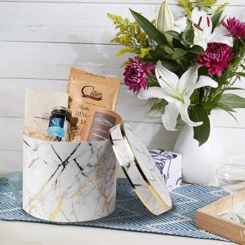Miniatura 3 de Cajas de regalo con tapas caja de regalo blanca y dorada de varios tamaños caja de regalo grande para regalos bonitas flores cajas de regalo