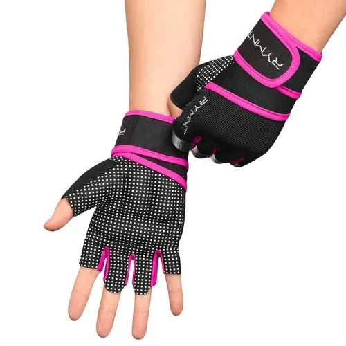 Miniatura 8 de Guantes de entrenamiento RYMNT con soporte para muñeca, guantes para levantamiento de pesas con protección completa de la palma y agarre extra
