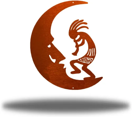 Riverside Designs Kokopelli - Arte de pared de acero para exteriores, resistente e impermeable, fabricado en Estados Unidos (cobre, 12 pulgadas de
