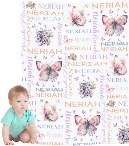 Miniatura 17 de Mantas de bebé personalizadas para niñas, manta de bebé suave personalizada para niños, regalos personalizados para bebés recién nacidos y manta