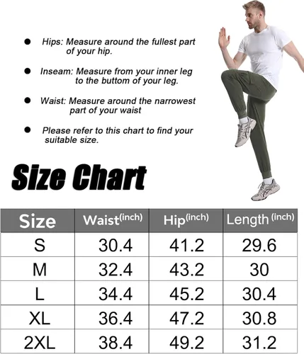 Miniatura 7 de Surenow Pantalones deportivos ligeros para hombre, de secado rápido, pantalones de senderismo para entrenamiento, pantalones deportivos para hombre