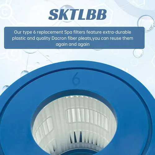 Miniatura 3 de Filtros de spa tipo VI y filtros de bañera de hidromasaje Cartucho de repuesto para jacuzzis inflables que requieren filtros tipo 6, 4.2 x 3.1