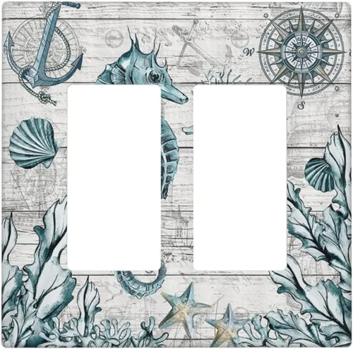 Miniatura 9 de Divertidas Cubiertas de Interruptor de Luz de Tiburón Azul del Océano Mujer Nadando 1 Gang Placa de Pared de Palanca Individual Cubierta Decorativa