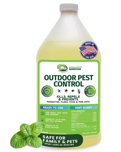 Mosquito Magician Solución Líquida Lista para Usar – Mata Mosquitos, Pulgas y Hormigas de Fuego – Uso con Nebulizadores de Mosquitos, Pulverizadores