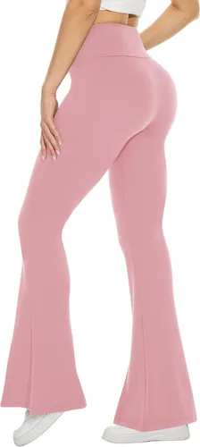 Miniatura 90 de TNNZEET Leggings acampanados negros para mujer, pantalones de yoga cruzados con bolsillos, corte de bota, leggings acampanados