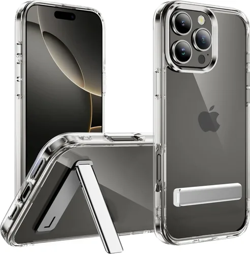 Miniatura 10 de CEDO Funda con soporte para iPhone 15, ajustable en 3 direcciones con soporte de metal, parachoques resistente a golpes de grado militar, cubierta