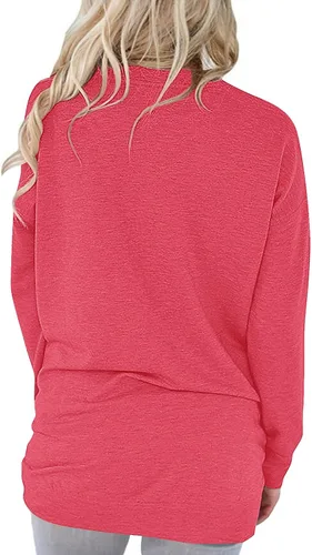 Miniatura 4 de onlypuff Sudaderas tipo túnica con estampado de bolsillo para mujer