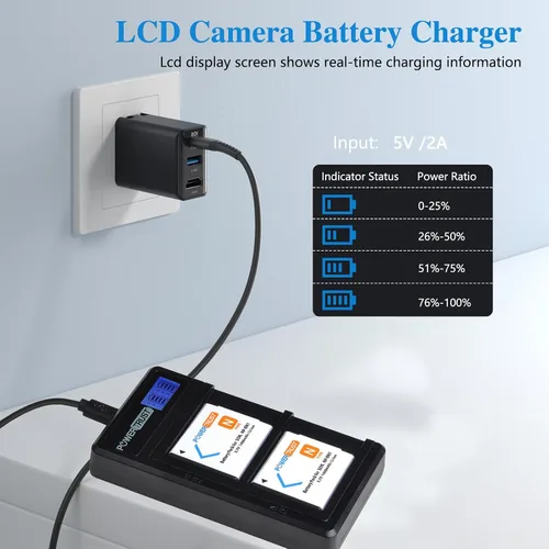Miniatura 3 de Paquete de 2 baterías NP-BN1 BN1 de 1400 mAh + cargador USB dual LCD para Sony Cyber-Shot DSC-QX10 QX100 T99 T110 TF1 TX5 TX7 TX9 TX10 TX20 TX30