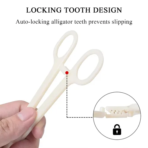 Miniatura 5 de Piercing Clamps - Autdor 10Pcs Piercing Forceps Rounded Slotted Disposable Piercing Clamps Septum Forceps for Lip Navel Tongue Belly Ear Nose
