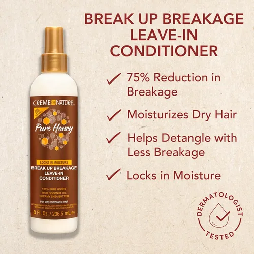 Miniatura 2 de Creme of Nature® Pure Honey Break Up Breakage - Acondicionador sin enjuague, 8 onzas