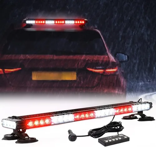 Miniatura 14 de WINECO - Barra de luces estroboscópicas LED ámbar de 29.5" para techo, doble cara intermitente, luz de emergencia, señal de peligro, advertencia