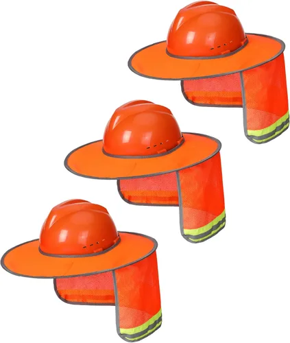 Miniatura 17 de UNCO - Casco de Sombrero Duro con Protector Solar, 1 Paquete, Amarillo, Visera Completa y Estándar de Malla Reflectante de Alta Visibilidad