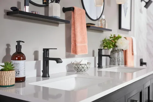 Miniatura 5 de Moen Genta BH3886BL - Toallero de mano moderno de 6.8 pulgadas de longitud para baño o cocina, color negro mate (paquete de 2)