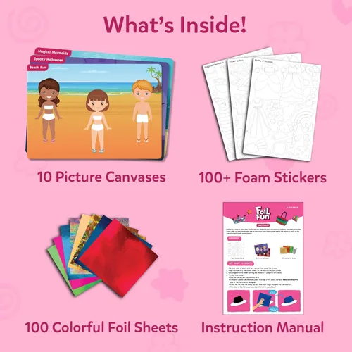 Miniatura 3 de Skillmatics Foil Fun - Vestirse, Arte sin Desorden para Niños, Kits de Manualidades y Suministros, Actividad Creativa DIY, Juguetes de Viaje