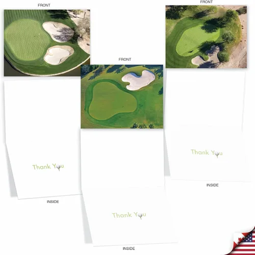 Miniatura 4 de The Best Card Company Juego de 10 tarjetas de agradecimiento surtidas de 4 x 5.12 pulgadas con sobres (10 diseños, 1 cada uno) tarjetas de golf