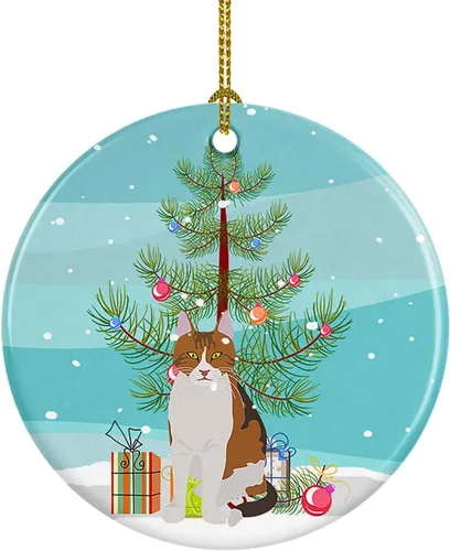 Miniatura 94 de Caroline's Treasures Adorno de cerámica con texto en inglés "Merry Christmas" para colgar en el árbol de Navidad, decoración para el hogar, Navidad