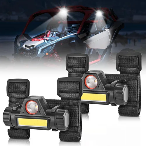 Miniatura 10 de Nilight Luz de cúpula UTV, universal, de 1.5 a 2.0 pulgadas, montaje en barra antivuelco, LED interior, haz combinado de foco e inundación, luces 1