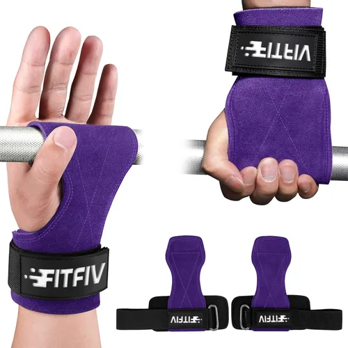 Miniatura 10 de Correa de muñeca de levantamiento de pesas, correas de cuero dobles para entrenamiento de fuerza en el gimnasio, muñequeras acolchadas de neopreno