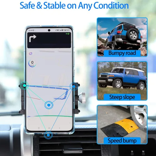 Miniatura 3 de HAPPYHORSE Soporte de teléfono para automóvil compatible con Toyot@ FJ Cruiser 2007-2021, control central de automóvil, lado derecho, soporte