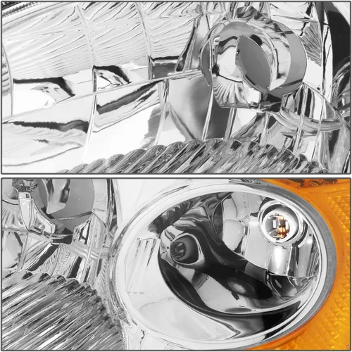 Miniatura 3 de DNA MOTORING Juego de faros compatible con Honda Civic Sedan/Coupe 01-03, Cromo/Ámbar, HL-OH-HC01-CH-AM