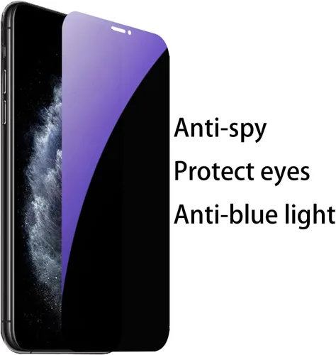 Miniatura 3 de Juego de 3 piezas de vidrio templado de privacidad anti-azul para iPhone Xs Max/iPhone 11 Pro Max, protector de pantalla antiespía, película