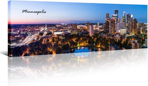 Miniatura 35 de Atlanta Skyline - Arte de pared para sala de estar, lienzo de paisaje urbano, decoración moderna para el hogar, imágenes panorámicas, edificio