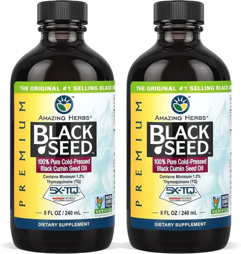 Miniatura 9 de Amazing Herbs Aceite de semilla negra de alta calidad, sin gluten, sin OMG, prensado en frío, Nigella sativa ayuda a la salud digestiva, apoyo