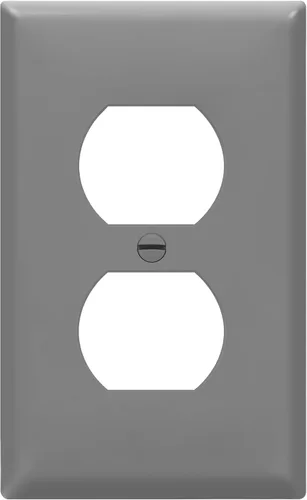 Miniatura 28 de ENERLITES Placa de pared de salida de receptáculo dúplex de tamaño mediano, placas de cubiertas de toma de corriente, tamaño medio de 1 banda, 4.88