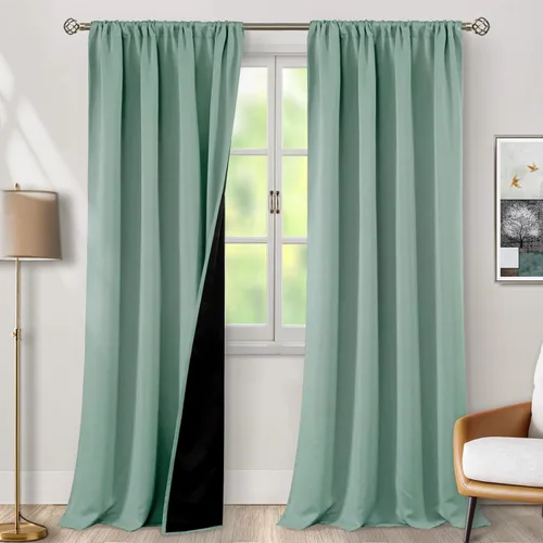 Miniatura 66 de BGment - Cortinas opacas para sala de estar de 63 pulgadas de largo, juego de 2 paneles, cortinas para oscurecer toda la habitación, cortinas