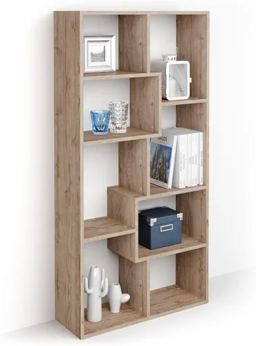 Miniatura 55 de Mobili Fiver, Iacopo XS Estantería con puertas de panel (63.31 x 31.5 pulgadas), color negro Ashwood, Made in Italy