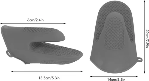 Miniatura 2 de Manoplas para horno, mini guantes de silicona para horno, 2 mini guantes de silicona resistentes al calor, manoplas de cocina para cocina (gris)