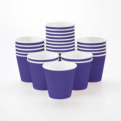 Miniatura 26 de Vasos de café de papel aislado de pared corrugada, 12 onzas, 12 onza, Negro