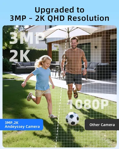 Miniatura 4 de Cámara de seguridad Super HD de 3 MP inalámbrica para exteriores, cámaras WiFi alimentadas por energía solar para seguridad del hogar con detección
