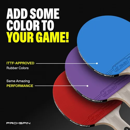 Miniatura 6 de PRO-SPIN Palas de ping pong - Raquetes de tenis de mesa de nivel profesional con fibra de carbono para un control superior Lámina de 7 capas, goma